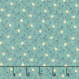 Willow Hollow - Tulip Vines Medium Blue Yardage