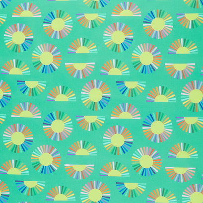 Color Wheel - Mod Daisy Green Yardage