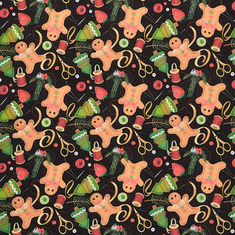 Happiness is Homemade - Sewing Notions Toss Black Yardage