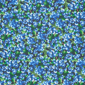 Blueberry Delight - Blueberries Bush Navy Yardage