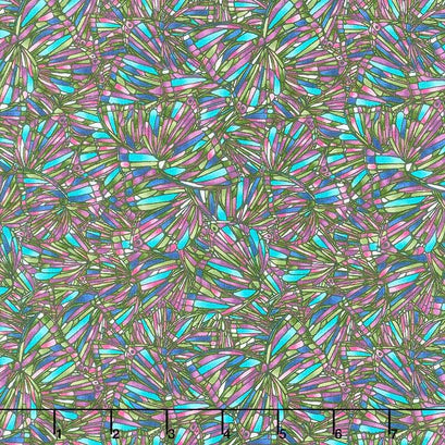 Alluring Butterflies - Stained Glass Wings Dark Multi Yardage