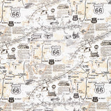 Novelty - Timeless Treasures - Map Of Route 66 Natural Yardage Primary Image