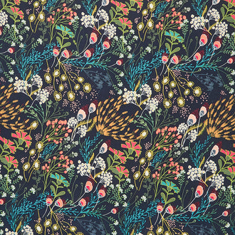 Art Gallery Rayon - Indie Folk Meadow Dim Blue Yardage