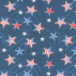 Hearts' Anthem - Star Toss Blue Yardage Primary Image