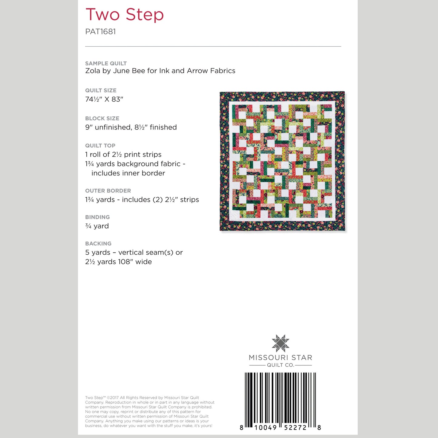 Digital Download - Two Step Quilt Pattern by Missouri Star Alternative View #1