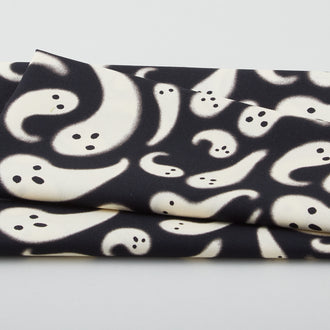 Storybook Halloween - Who Ghost There Black One Yard Cut