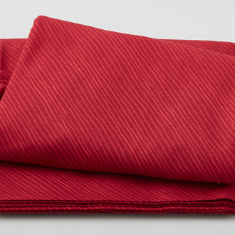 Happy Hearts - Diagonal Stripe Red 3 Yard Cut