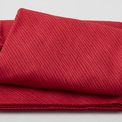 Happy Hearts - Diagonal Stripe Red 3 Yard Cut