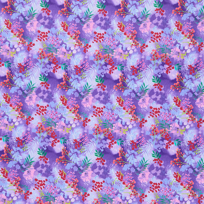 Anisa - Abstract Floral Purple Yardage