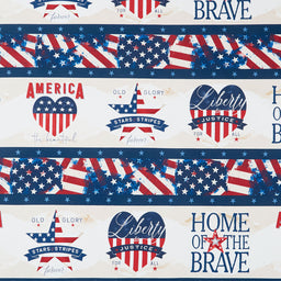 Hearts' Anthem - Patriotic Repeating Stripe Multi Yardage Primary Image