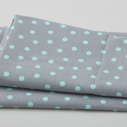 Turquoise Dots on Gray 2 Yard Cut