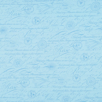 Something Blue - Script Light Blue Yardage