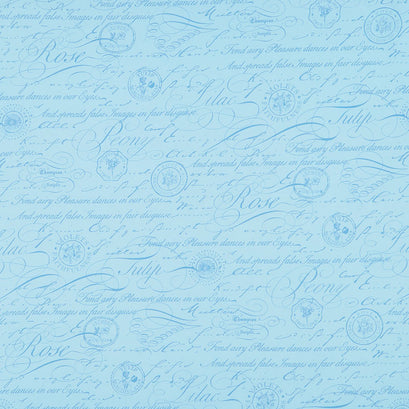 Something Blue - Script Light Blue Yardage