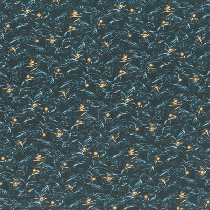 Moonlight Kisses - Fireflies Ebony Yardage