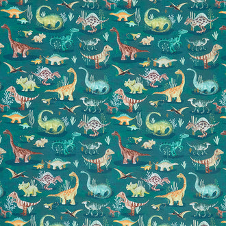 Age of the Dinosaurs - A Moment in Time Teal Yardage
