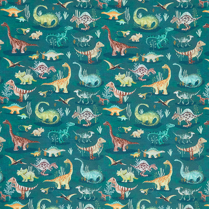Age of the Dinosaurs - A Moment in Time Teal Yardage