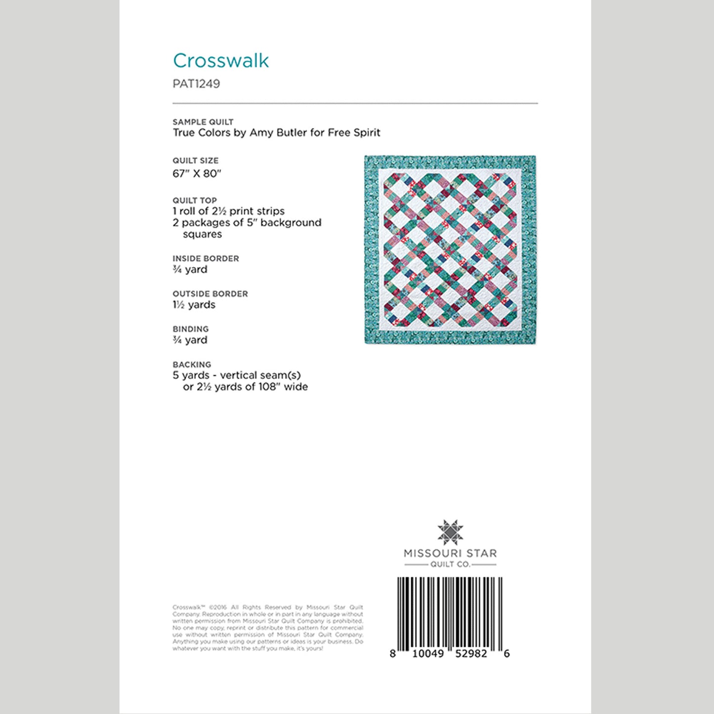 Digital Download - Crosswalk Quilt Pattern by Missouri Star Alternative View #1