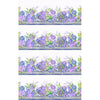 Garden of Dreams II - Floral Border Purple Yardage