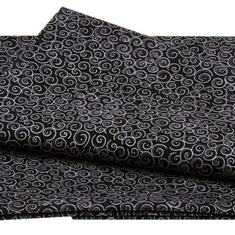 Spirals Metallic - Metallic Spirals Black 2 Yard Cut