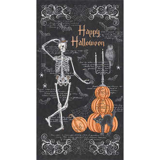 Ghostly Greetings - Skeleton Midnight Black Panel