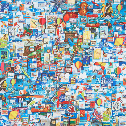 Color Collage - Air & Water Collage Blue Yardage