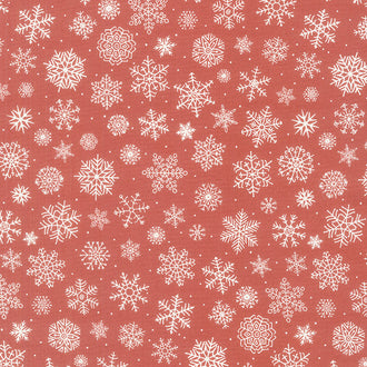 Santa's Tree Farm - Large Snowflake Red White Yardage