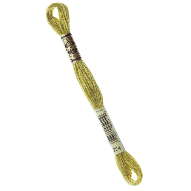 DMC Embroidery Floss - 734 Light Olive Green Primary Image