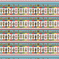 Hat on a Cat - Border Stripe Light Teal Yardage Alternative View #1