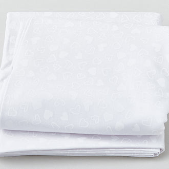 Morning Mist VIII - White on White Hearts 3 Yard Cut