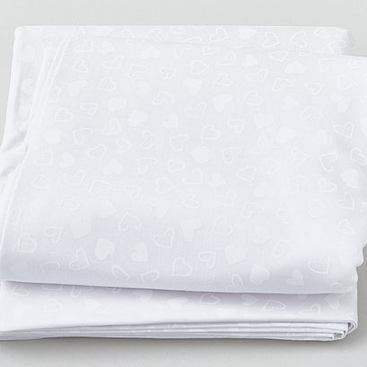 Morning Mist VIII - White on White Hearts 3 Yard Cut
