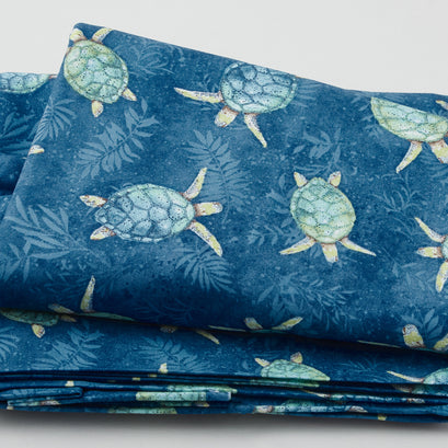 Paradise Bay - Turtle Toss Blue 3 Yard Cut