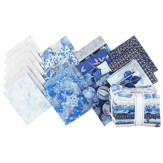 Holiday Flourish Blue Metallic Fat Quarter Bundle