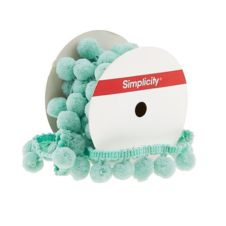 PomPom Fringe 4 Feet - 3/4" Light Teal
