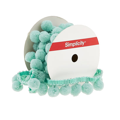 PomPom Fringe 4 Feet - 3/4" Light Teal
