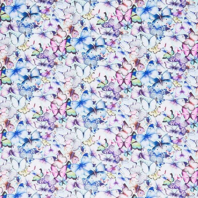 Butterfly Dreams - Tossed Pretty Butterflies Aqua Yardage Primary Image