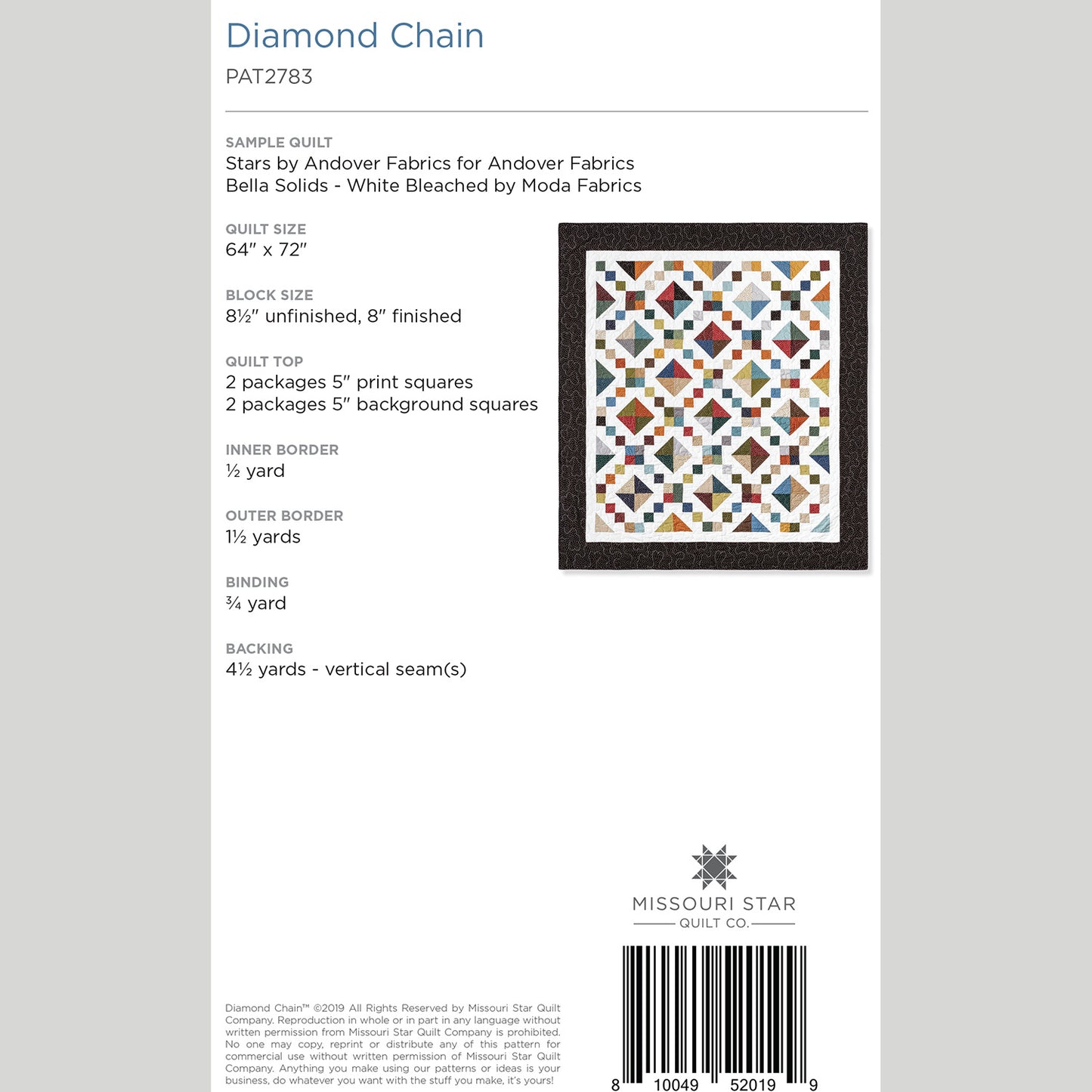 Digital Download - Diamond Chain Quilt Pattern by Missouri Star Alternative View #1