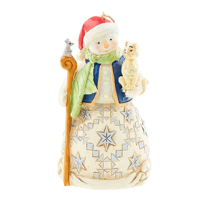 Jim Shore Heartwood Creek Snowman with Cat Ornment