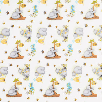 Comfy Flannel® - Bears & Bees Yellow Yardage