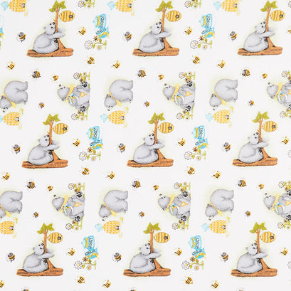 Comfy Flannel® - Bears & Bees Yellow Yardage