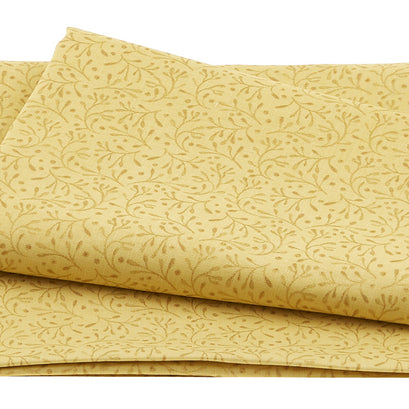 Fall Potpourri Monochromatic Vine Mustard Metallic 2 Yard Cut