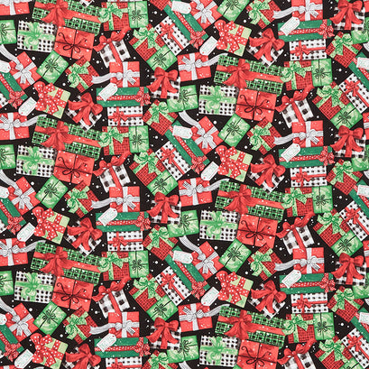 Feeling Frosty - Christmas Gifts Black Yardage