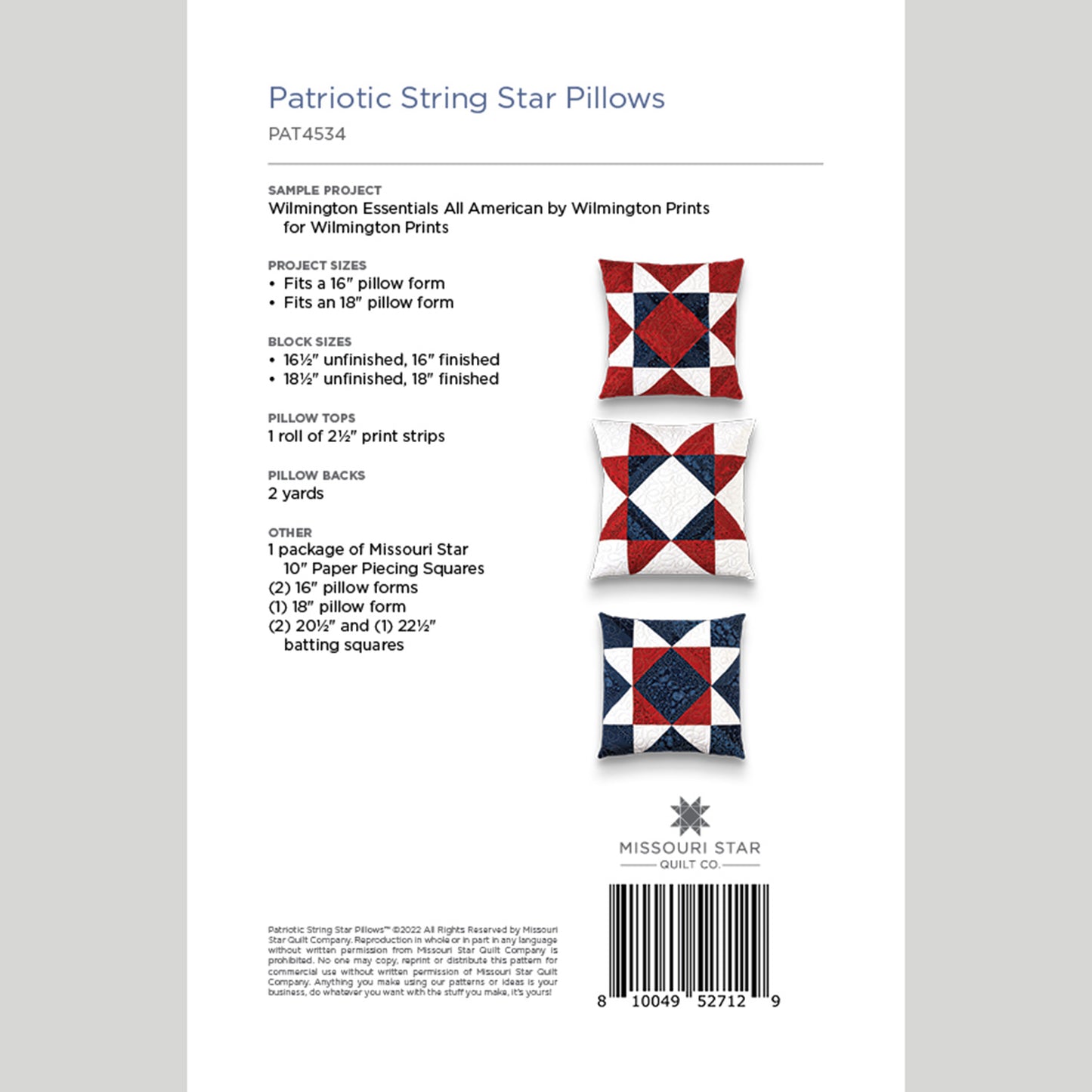 Digital Download - Patriotic String Star Pillows by Missouri Star Alternative View #1