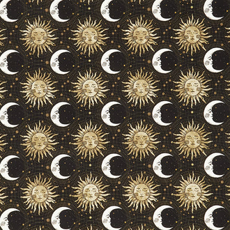 The Sun, the Moon, and the Stars! - Suns and Moons Black Yardage