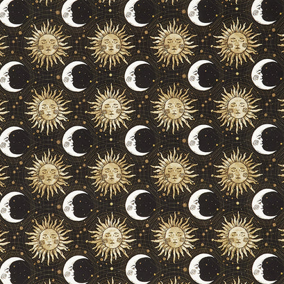The Sun, the Moon, and the Stars! - Suns and Moons Black Yardage
