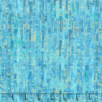 Shimmer Paradise - Basketweave Blue/Turquoise Metallic Yardage