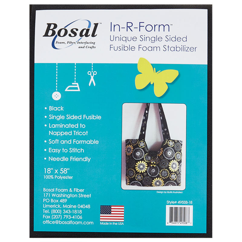 Bosal In-R-Form Single Sided Fusible Stabilizer 18" x 58" Black Primary Image