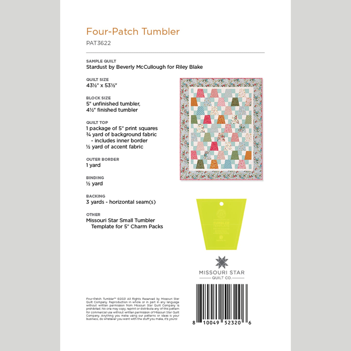 Digital Download - Four-Patch Tumbler Quilt Pattern by Missouri Star Alternative View #1