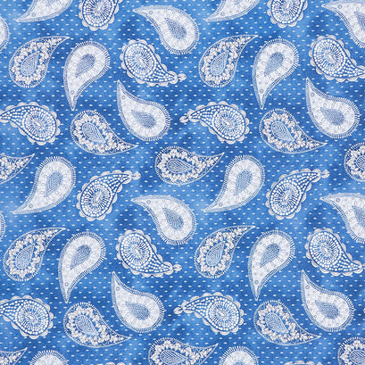 Indigo Splash - Paisley and Dots Blue Yardage