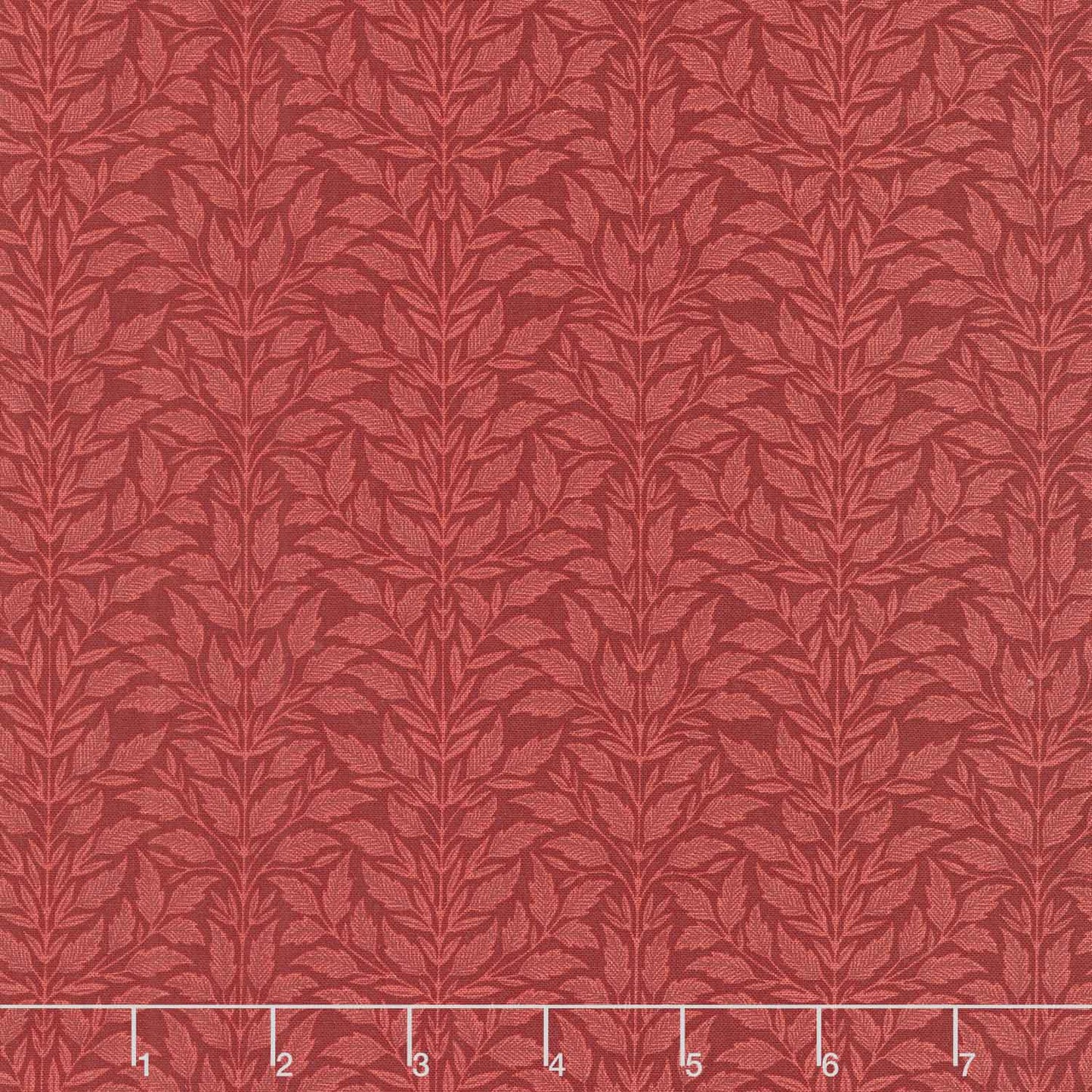 Flower Press - Leaves Crimson Yardage Primary Image