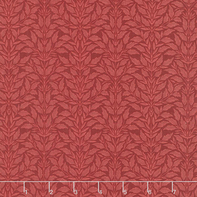Flower Press - Leaves Crimson Yardage Primary Image